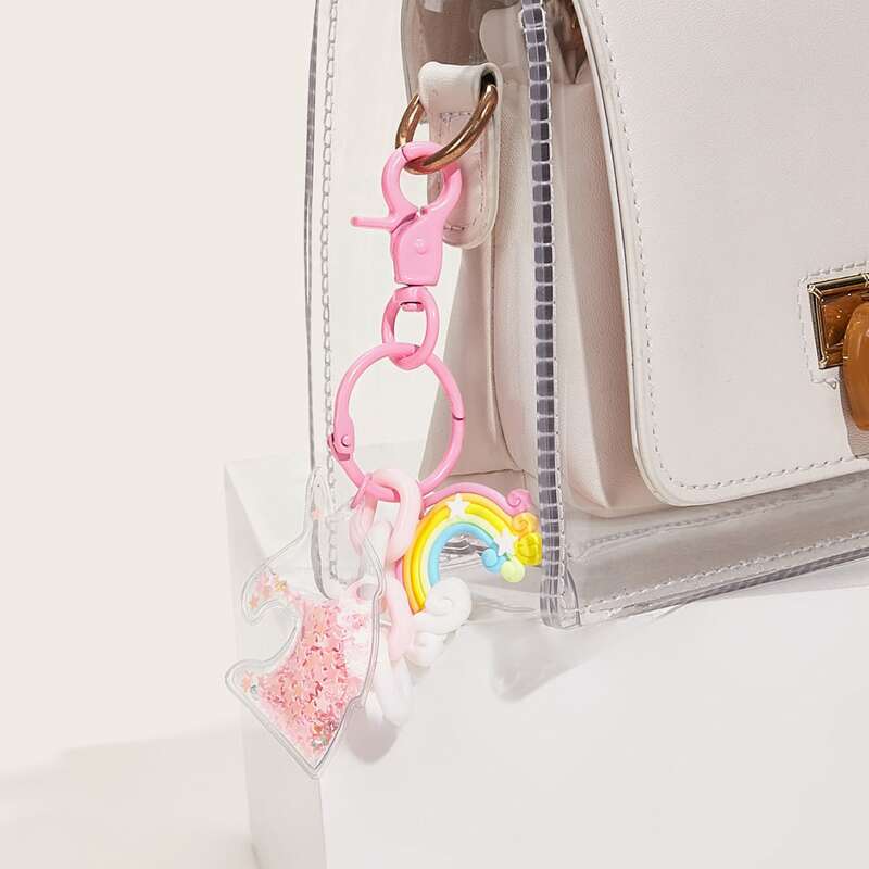 

Rainbow Charm Bag Accessory, Pink