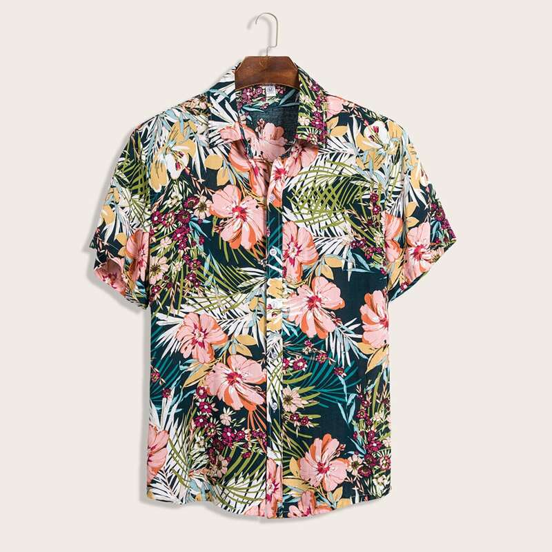 

Guys Floral Print Shirt, Multicolor