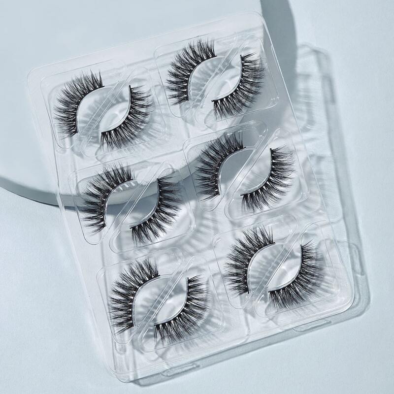 

6pairs 3D Natural False Eyelashes, Black