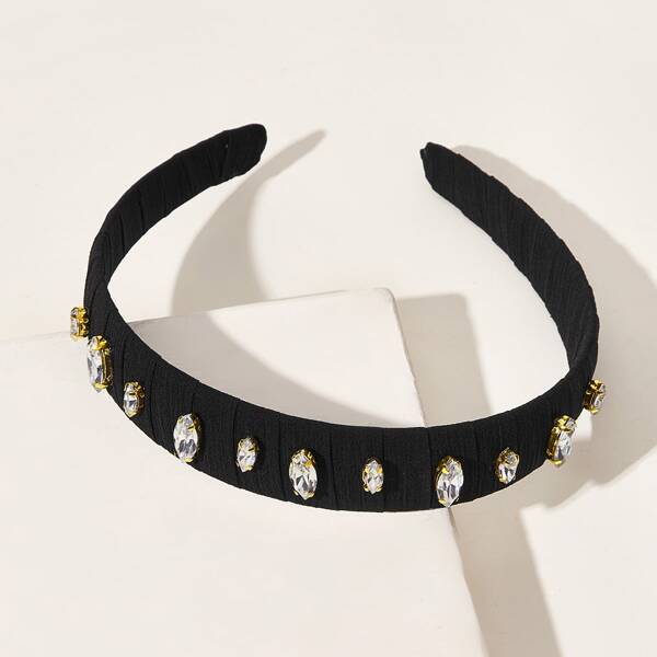 

Обруч для волос со стразами, Чёрный