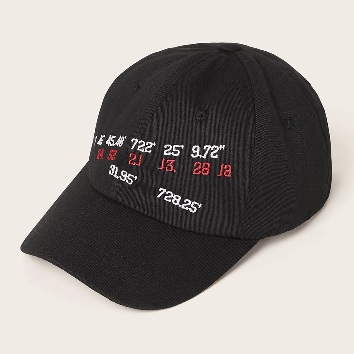 

Number Embroidery Baseball Cap, Black