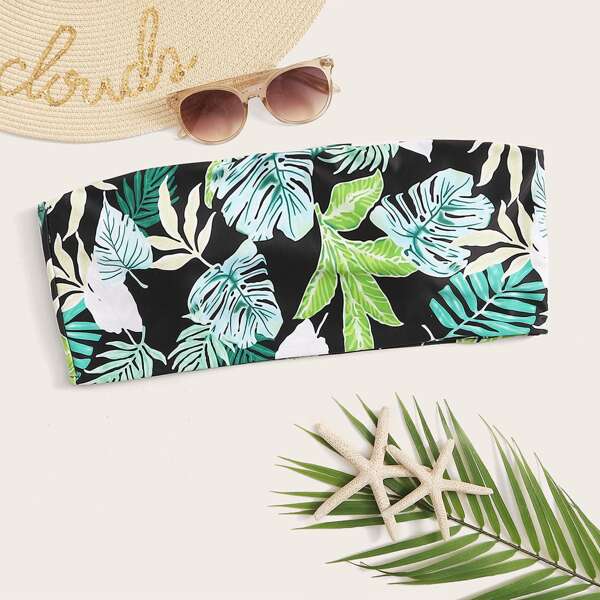 

Plus Tropical Bandeau Bikini Top, Multicolor