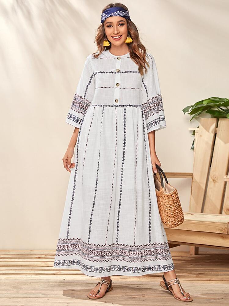 tribal print maxi dress