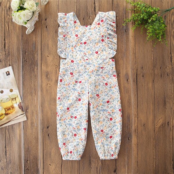 

Toddler Girls Ruffle Trim Ditsy Floral Overall, Multicolor