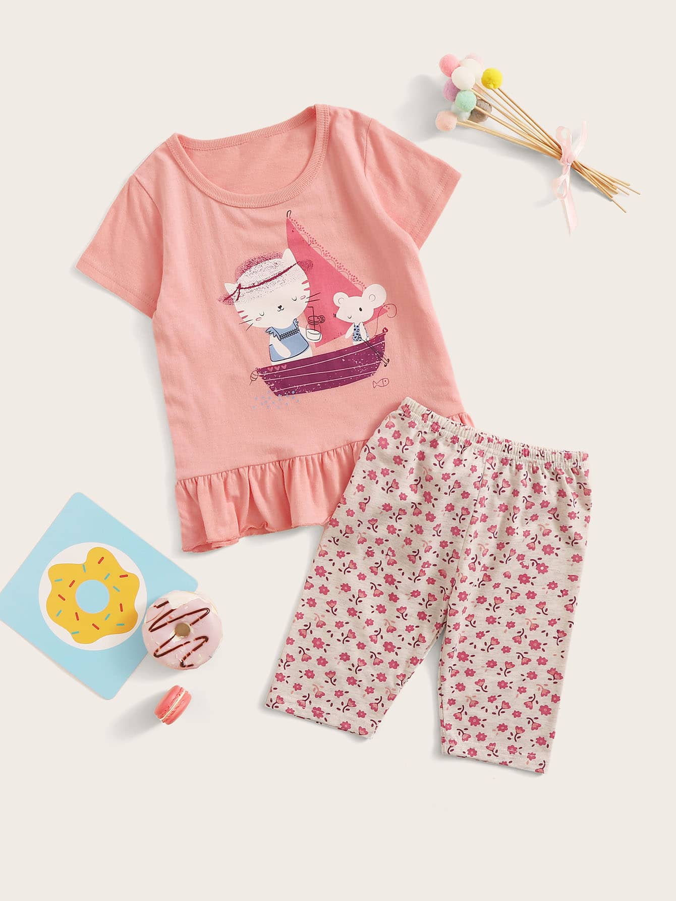 inlzdz Kinder M/ädchen Nachthemd Cartoon Muster /Ärmelloses Schlafkleid Pyjama Kleider Prinzessin flattern /Ärmel Shirtkleid Nachtw/äsche Nightwear