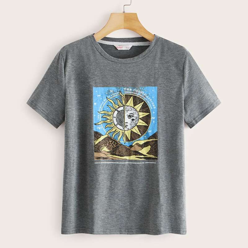 

Sun Graphic Grey Tee