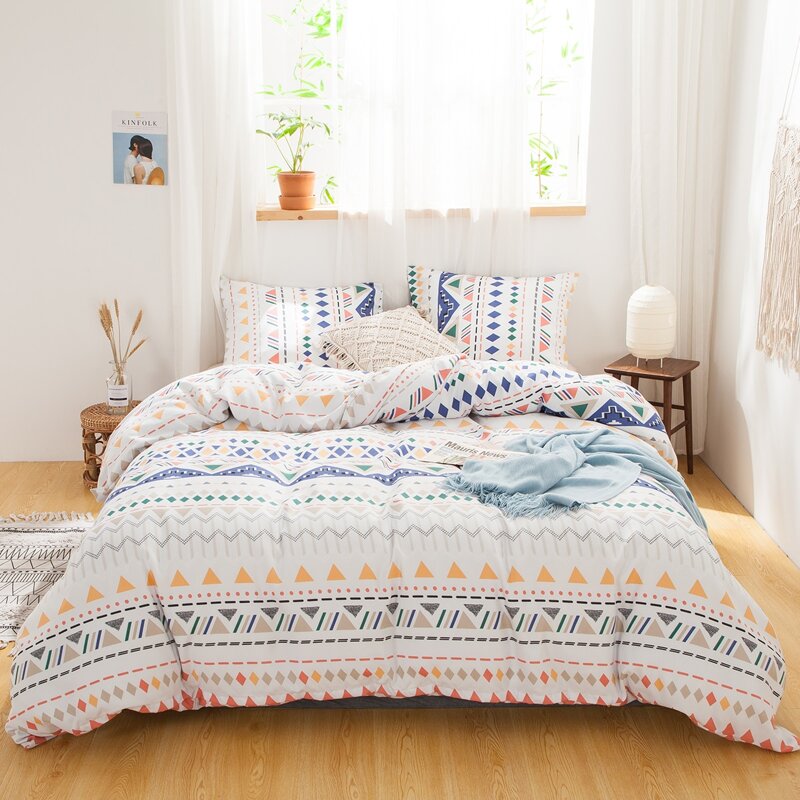 

Geometric Stripe Pattern Sheet Set Without Filler, Multicolor