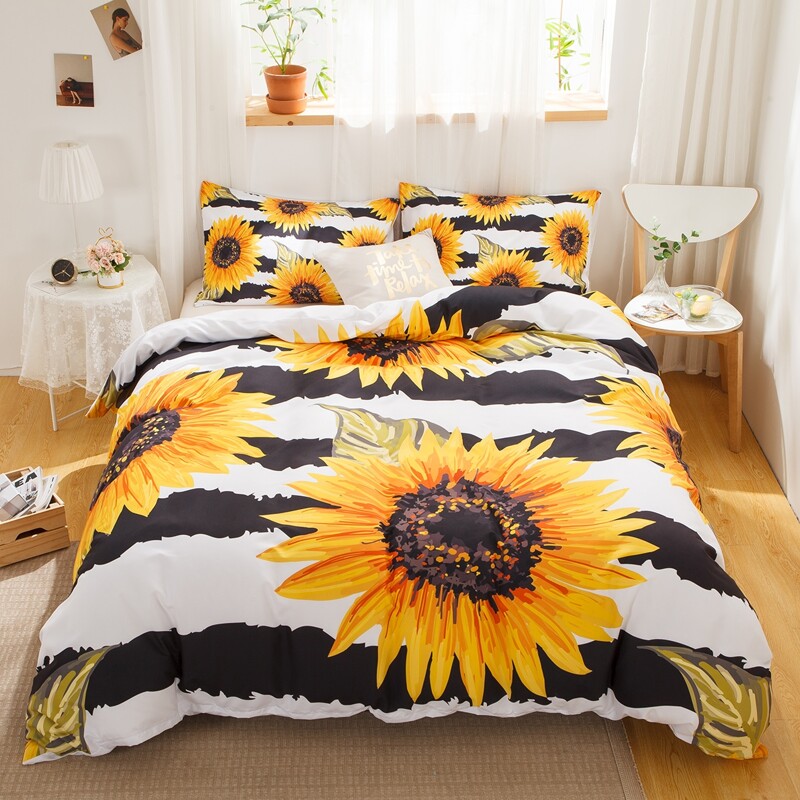 

Sunflower & Stripe Pattern Sheet Set Without Filler, Multicolor