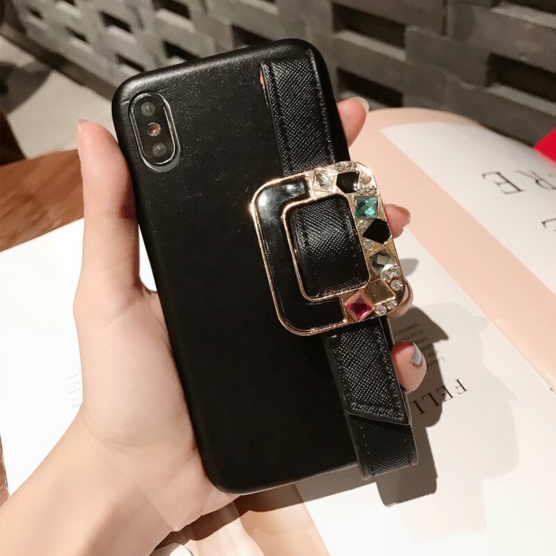 

Gemstone Decor iPhone Case, Black