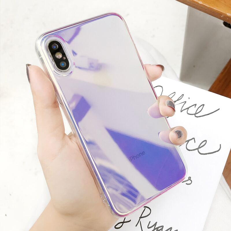 

Plain Mirror Surface iPhone Case, White