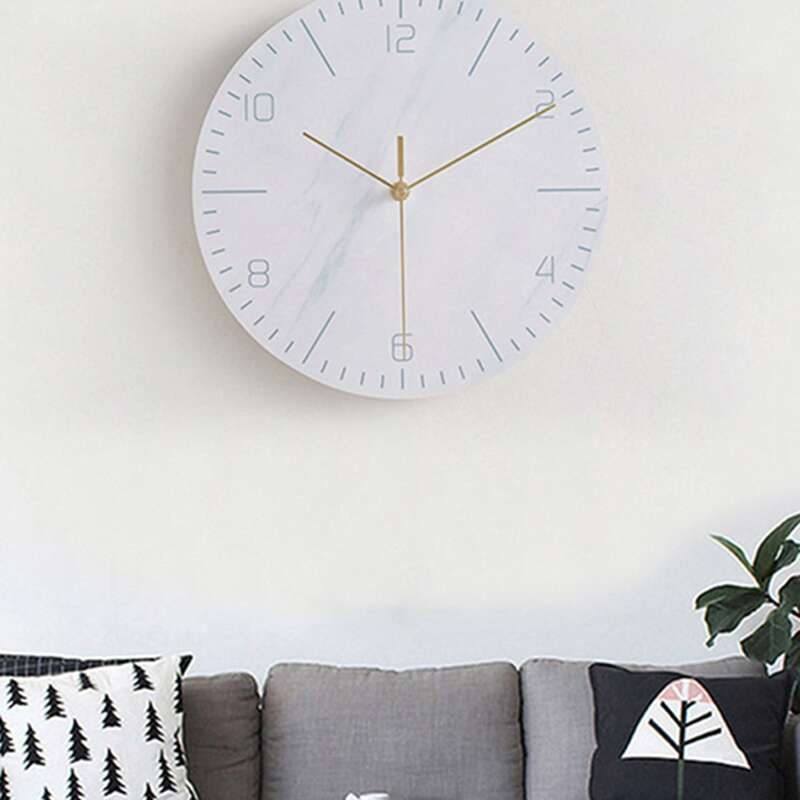 

Marble Print Wall Clock, White