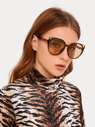 Tortoiseshell Frame Sunglasses With Case