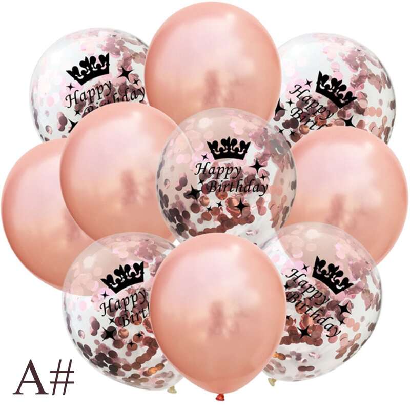 

10pcs Letter Confetti & Latex Balloon Set, Multicolor