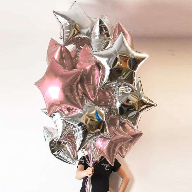 

6pcs Star Shaped Aluminum Foil Balloon, Multicolor