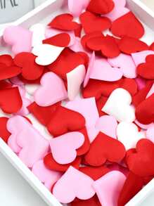 100pcs Heart Shaped Confetti Throwing Petal, Romantic Polyester Confetti Ornament, For Party Holiday Decoration - Multicolor - View 2