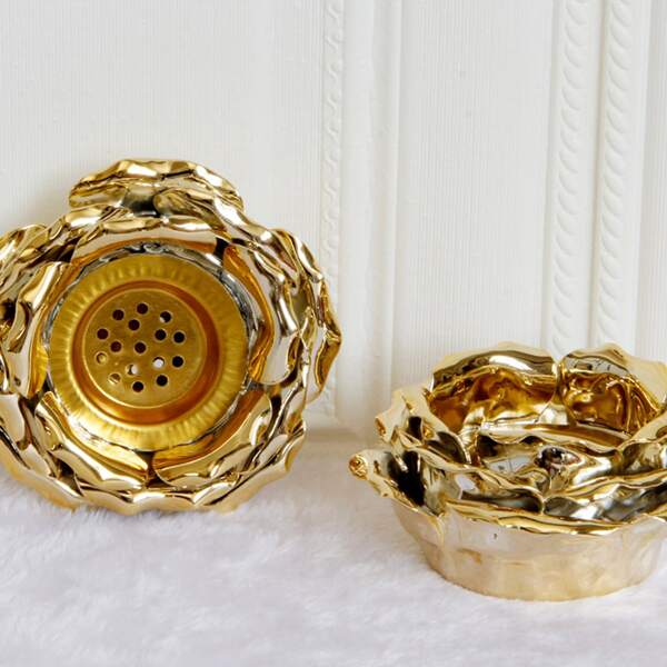 

1pc Lotus Shape Ceramic Incense Burner