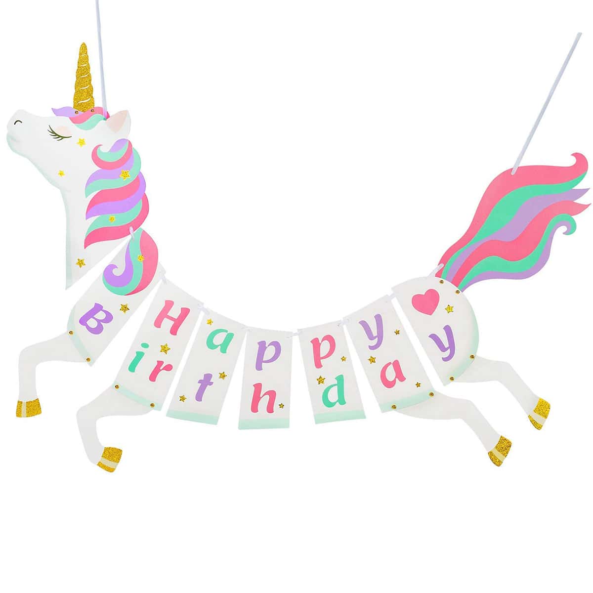 

1pc Cartoon Unicorn Shaped Decorative Banner, Multicolor