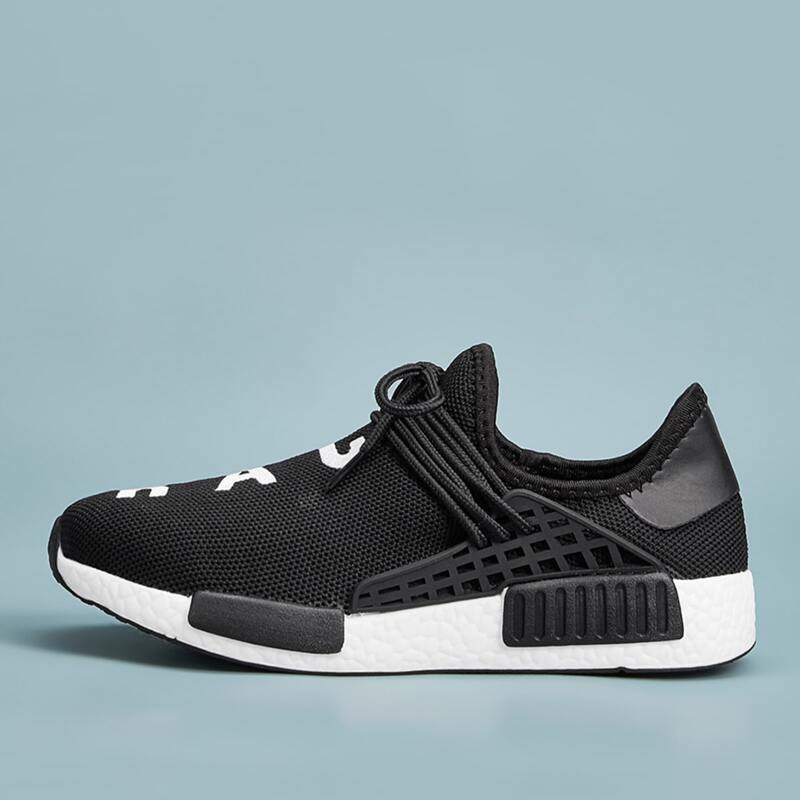 

Letter Graphic Lace-up Front Sneakers, Black