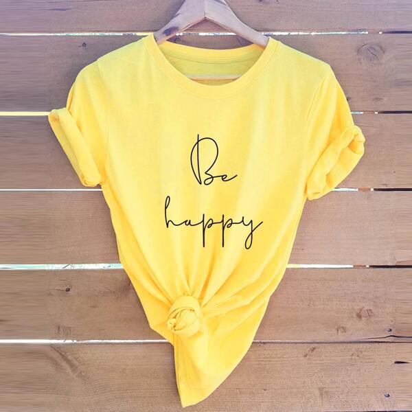 

Letter Graphic Short Sleeve Tee, Yellow bright