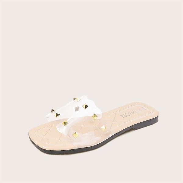 

Studded Decor Open Toe Sliders