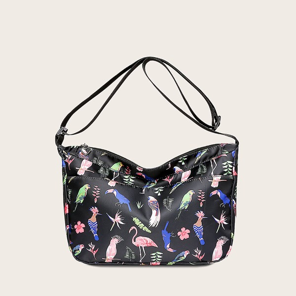 

Animal Graphic Crossbody Bag, Black