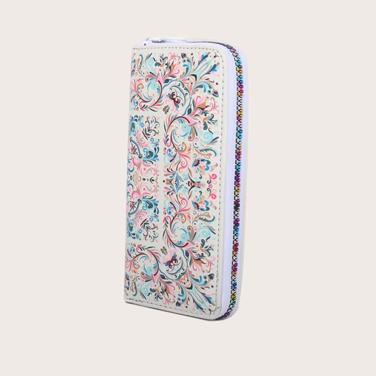 

Tribal Print Zip Around Purse, Multicolor