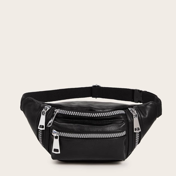 

Zip Front Fanny Pack, Black