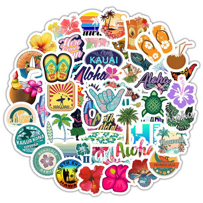 

50pcs Tropical Graffiti Pattern Sticker