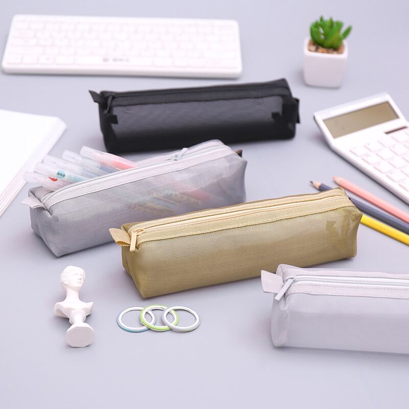 

1pc Mesh Zip Pencil Case