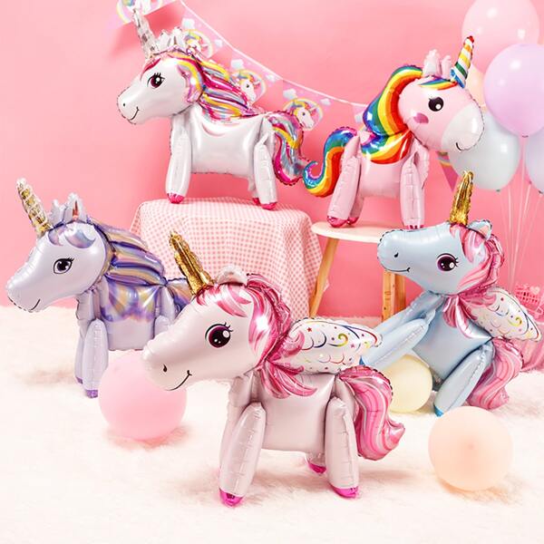 

1pc Unicorn Shaped Aluminum Foil Balloon, Multicolor