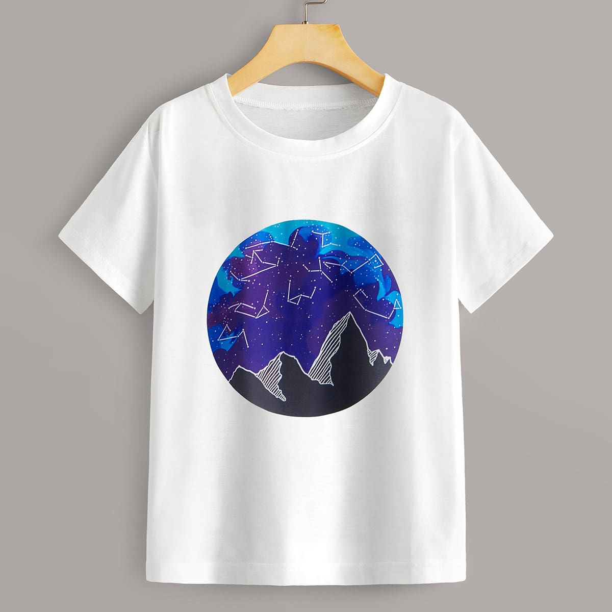 

Galaxy Graphic White Tee