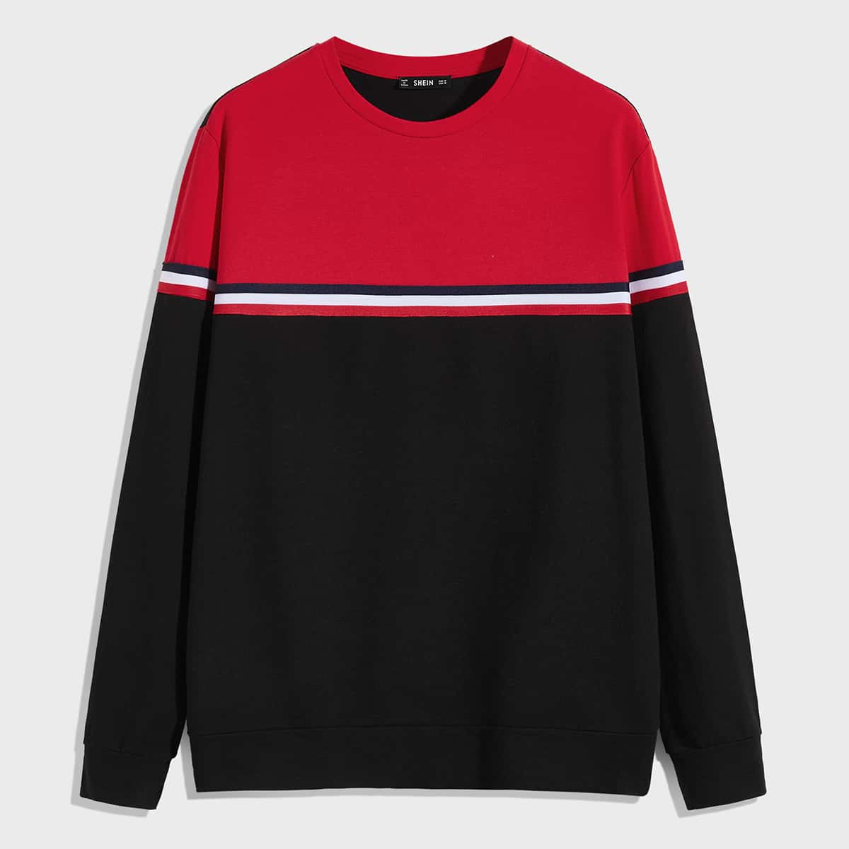 

Guys Striped Tape Detail Colorblock Pullover, Multicolor