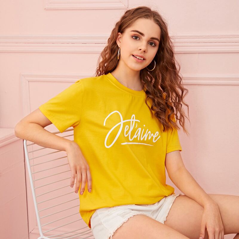 

Letter Graphic Yellow Tee