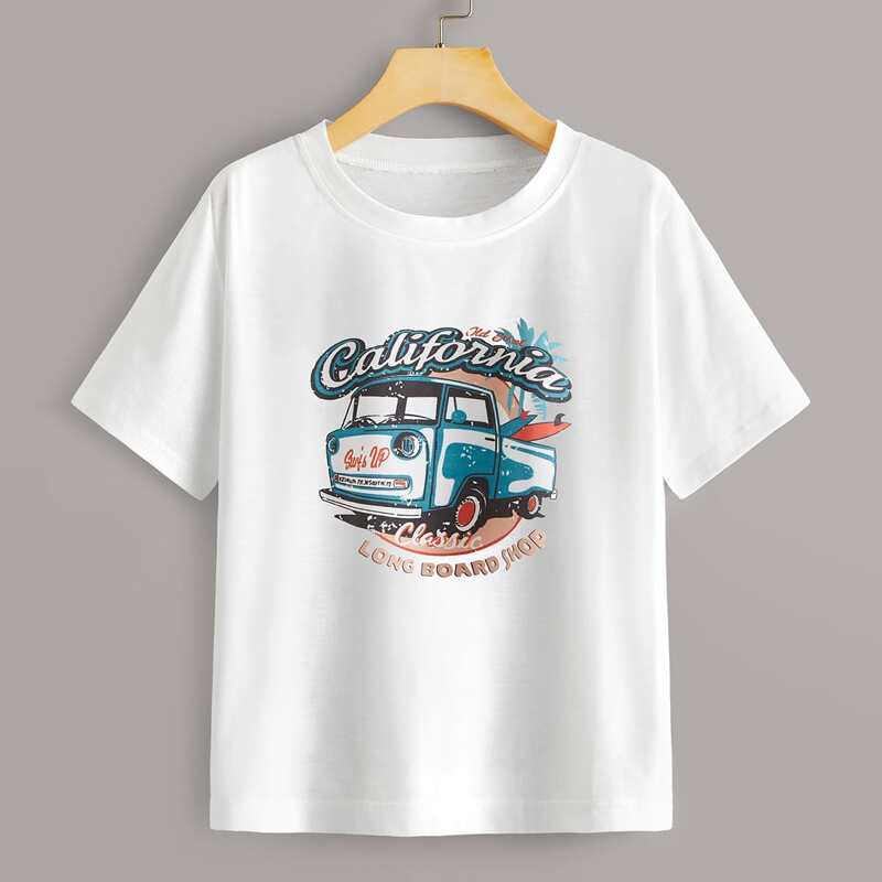 

Letter Graphic White Tee
