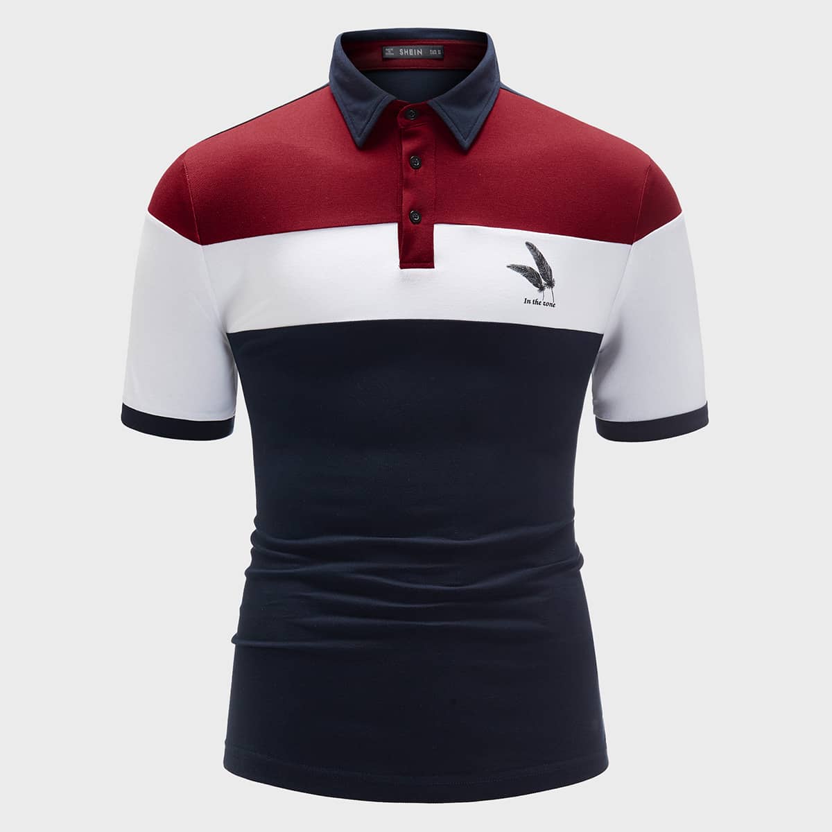 

Guys Slogan Graphic Colorblock Polo Shirt, Multicolor