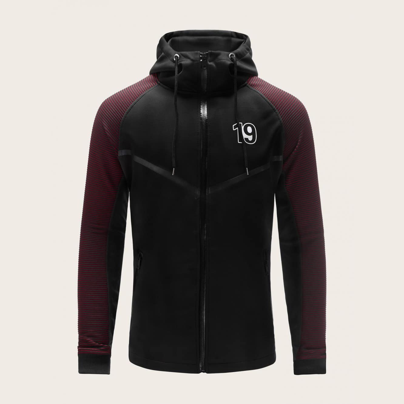 

Guys Letter Graphic Drawstring Hooded Jacket, Multicolor