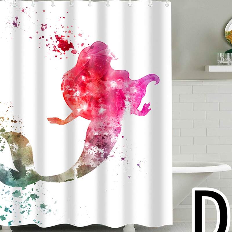 

1pc Vintage Mermaid Pattern Shower Curtain, Multicolor