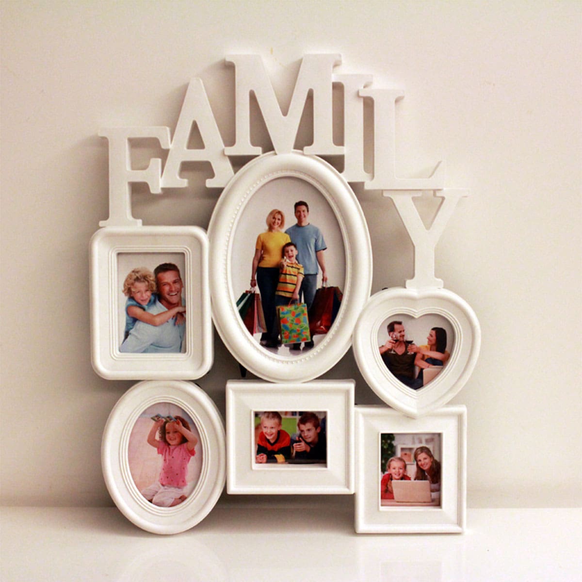 

1pc Plastic Family Photo Frame, White