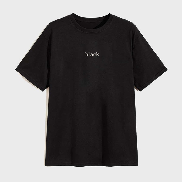 

Men Letter Graphic Tee, Black