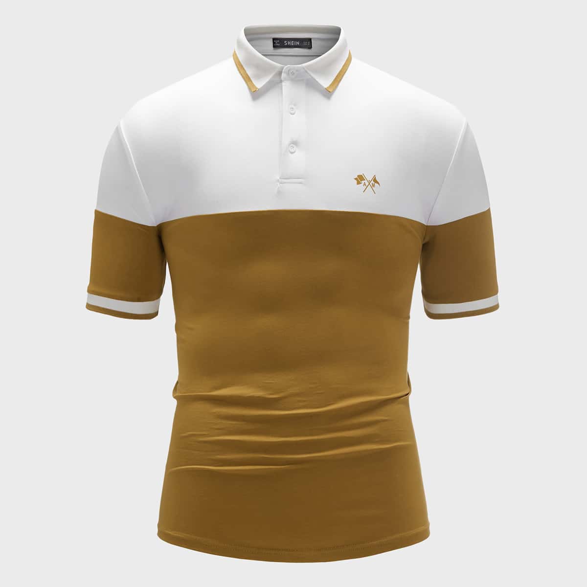 

Guys Graphic Print Two Tone Polo Shirt, Multicolor