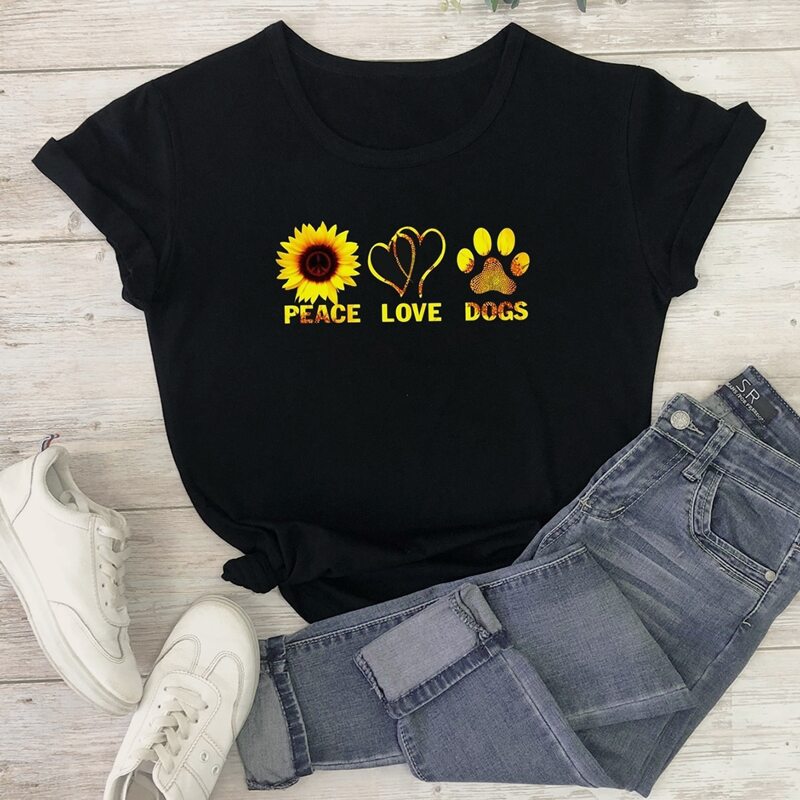 

Sunflower And Letter Graphic Tee, Black