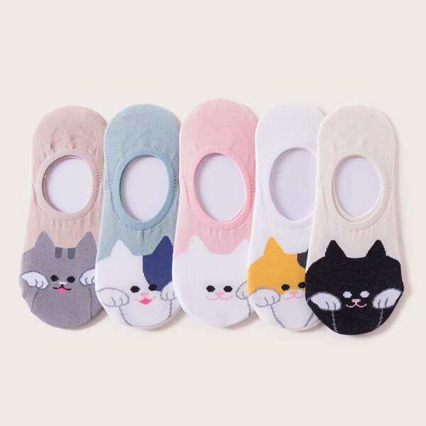 

5pairs Cartoon Graphic Socks, Multicolor