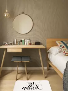 Slogan Graphic Floor Mat - Black and White - View 4