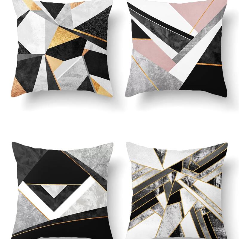 

1pc Geometric Pattern Cushion Cover Without Filler, Multicolor
