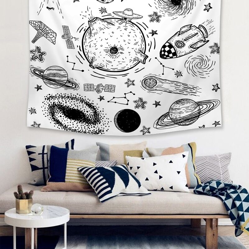 

Spaceship & UFO Print Tapestry