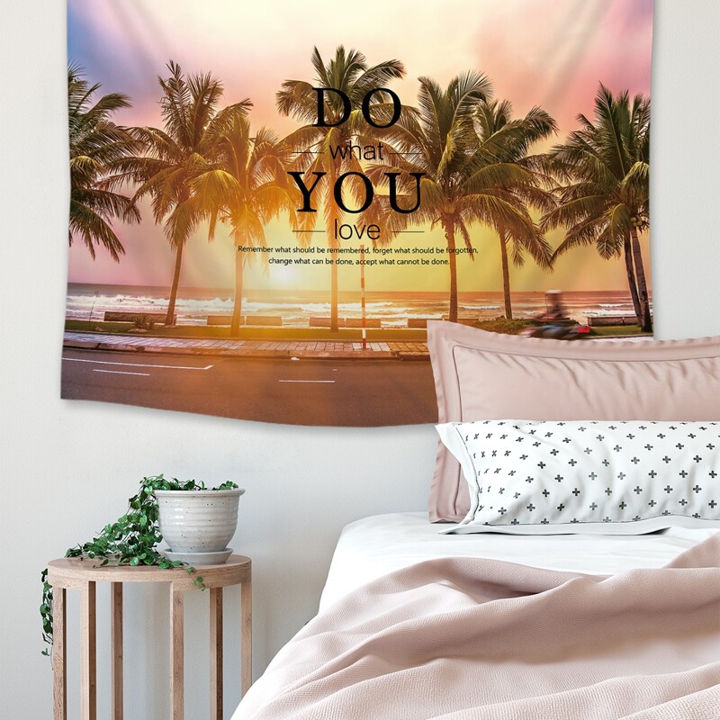 

Slogan Graphic Seaside Tapestry