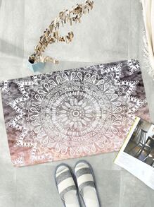 Lotus Print Floor Mat - Multicolor - View 4