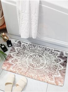 Lotus Print Floor Mat - Multicolor - View 5