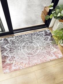 Lotus Print Floor Mat - Multicolor - View 6