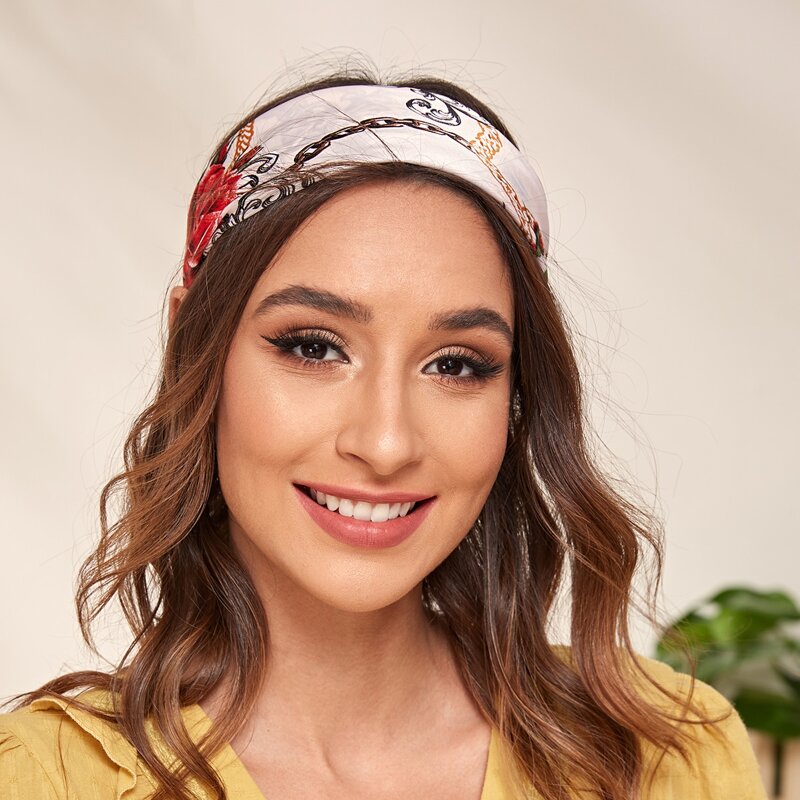 

Flower Pattern Scrunchie Scarf, Multicolor